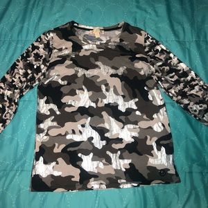 Michael Kors Glitter camo long sleeve shirt